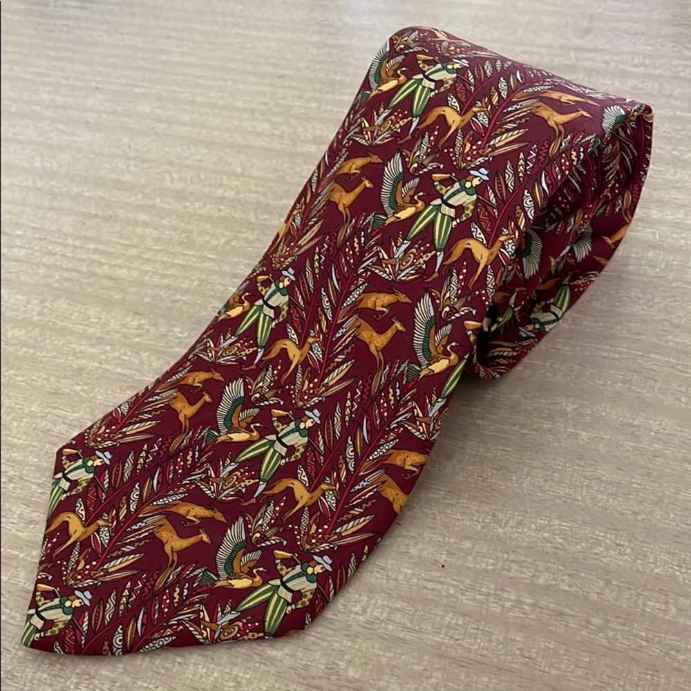 Salvatore Ferragamo Silk Tie Hunting Scene